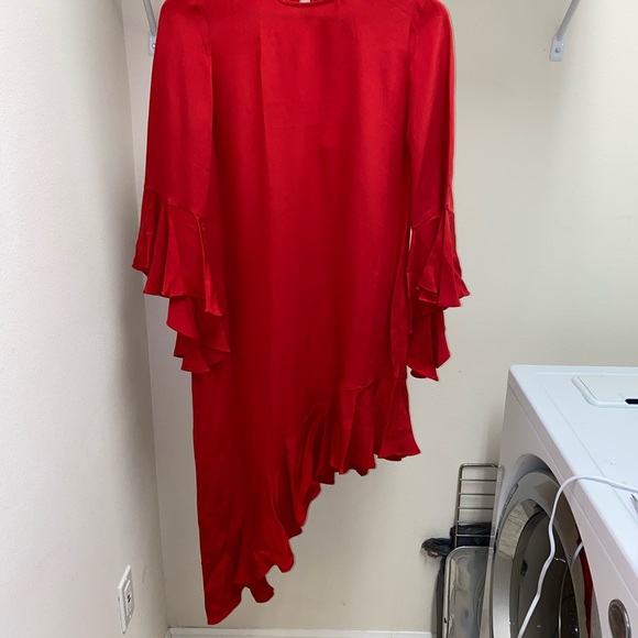 ALEXIS - Ruffle-Trim Asymmetric Dress - Picture 3 of 6